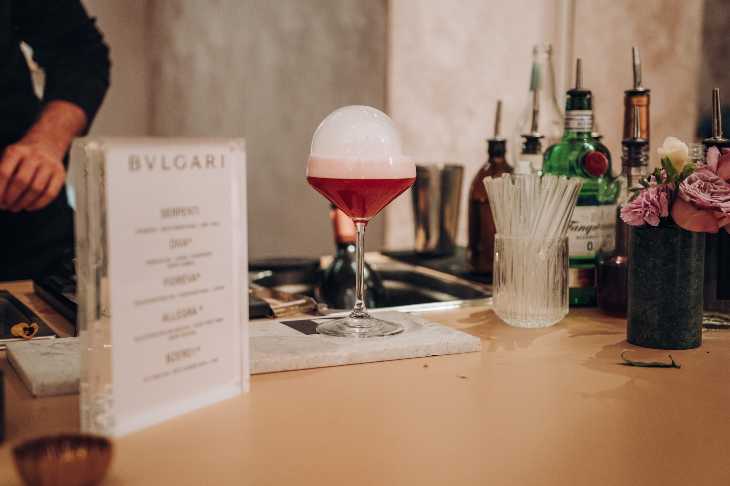 signature cocktail menu bubble cocktail