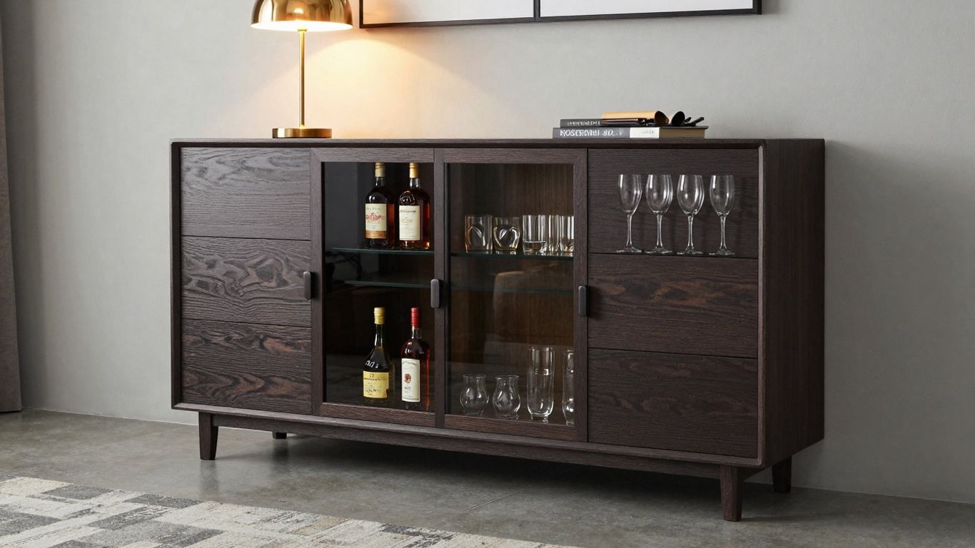 Stilvoller Barschrank in einem modernen Wohnzimmer